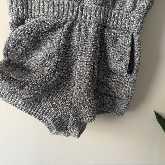 Free People FP Beach Knit Romper cream 100% cotton Declan pockets sleeveless M - Picture 3 of 10